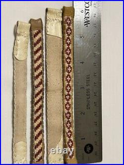 Lot of 4 Native American Glass Bead Bracelets Leather handmade vintage STORMIE