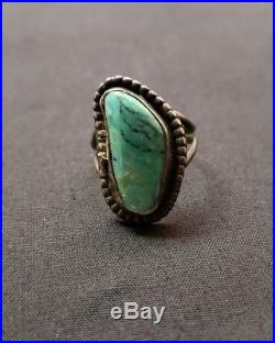 Lot of vintage Navajo sterling silver turquoise rings