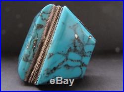 Magnificent Huge & Heavy Vtg Sterling Morenci Turquoise Cuff Bracelet-189 Grams