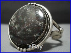 Magnificent Vintage Navajo Spiderweb Turquoise Sterling Silver Bracelet