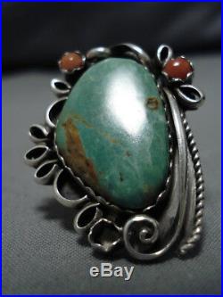 Marvelous Vintage Navajo Native American Sterling Silver Royston Turquoise Ring