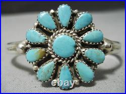 Marvelous Vintage Navajo Turquoise Sterling Silver Bracelet Old