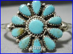 Marvelous Vintage Navajo Turquoise Sterling Silver Bracelet Old
