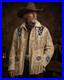 Men Western Cowboy Suede Fringe Jacket Beaded Native American Leather Jacket