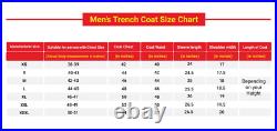 Men's Black Full Length Leather Trench Coat Double Breasted Long Over Coat
