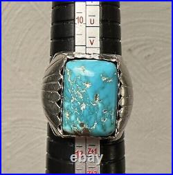 Men's Vintage Native American Setting Old Stock AZ Turquoise 925 Ring Sz 11.75