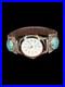 Men's Vintage Sterling Silver Turquoise Watch Tips Signed Tom Native Style