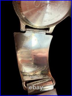 Men's Vintage Sterling Silver Turquoise Watch Tips Signed Tom Native Style