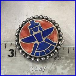 Mens Cuff Links Zuni Blue Lapis Spiny Oyster Kachina Sterling Silver Inlay 20285
