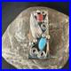 Mens Women Blue Turquoise Coral Navajo Stainless Stamped Silver Money Clip 19735