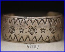 Micheal Mendoza Vintage Native American Navajo Sterling Silver Cuff Bracelet