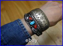 Micheal Mendoza Vintage Native American Navajo Sterling Silver Cuff Bracelet