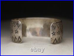 Micheal Mendoza Vintage Native American Navajo Sterling Silver Cuff Bracelet