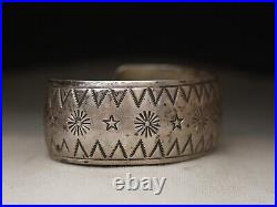 Micheal Mendoza Vintage Native American Navajo Sterling Silver Cuff Bracelet