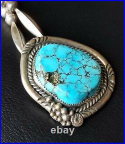 Morenci Turquoise & Sterling Silver Pendant Vintage Native American