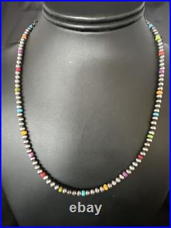 Multicolor 4mm Sterling Silver Navajo Pearls 16 Necklace 94316