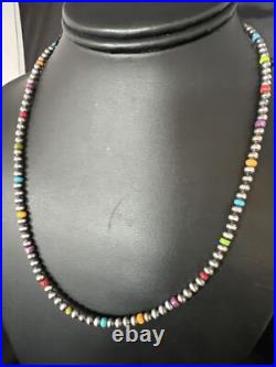 Multicolor 4mm Sterling Silver Navajo Pearls 16 Necklace 94316