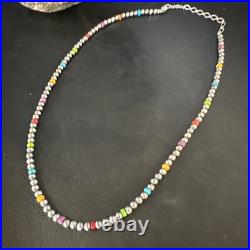 Multicolor 4mm Sterling Silver Navajo Pearls 16 Necklace 94316