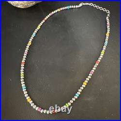 Multicolor 4mm Sterling Silver Navajo Pearls 16 Necklace 94316