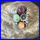 Multicolor Ring Turquoise Spiny Navajo Sterling Silver Cluster Size 7 19179