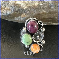 Multicolor Ring Turquoise Spiny Navajo Sterling Silver Cluster Size 7 19179 Multicolor Ring Turquoise Spiny Navajo Sterling Silver Cluster Size 7 19179