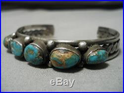 Museum Vintage Navajo Rare Turquoise Sterling Silver Bracelet Old