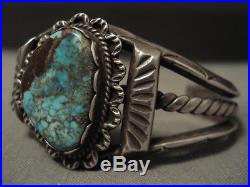 Museum Vintage Navajo Red Mountain Turquoise Silver Coiled Bracelet