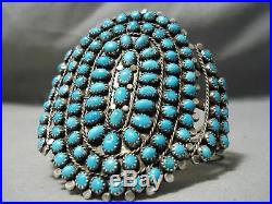 Museum Vintage Navajo Tears Of Turquoise Sterling Silver Bracelet Old
