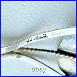 NAVAJO JJ VINTAGE 925 STERLING SILVER 11x9 mm. TURQUOISE CUFF BRACELET