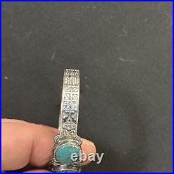NAVAJO Vintage Native Turquoise Stone Thunderbird Bracelet