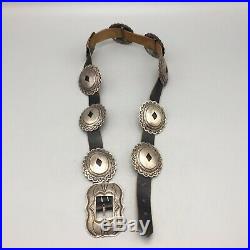 NICE, Vintage Sterling Silver Concho Belt Circa Mid-Century