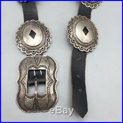 NICE, Vintage Sterling Silver Concho Belt Circa Mid-Century