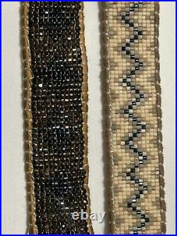 Native American Beaded Bracelet Leather Stormie handmade vintage lot of 2