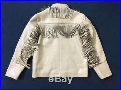 Native American Handmade Buckskin Indian Vintage Fringed Leather Coat Jacket