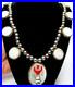 Native American Inlaid Mother of Pearl Silver Beaded Vintage Necklace