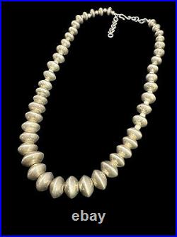 Native American Navajo Necklace Sterling Silver Beads Adjustable Vintage