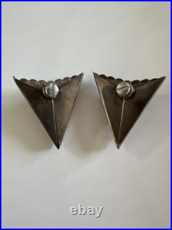 Native American Navajo Silver Eagle Collar Tips Vintage Western Wear