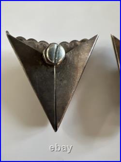 Native American Navajo Silver Eagle Collar Tips Vintage Western Wear