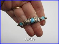 Native American Navajo Sterling Turquoise Cuff Bracelet Vintage