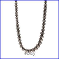 Native American Navajo Vintage Graduated Bead Strand Necklace 30 Sterling 925