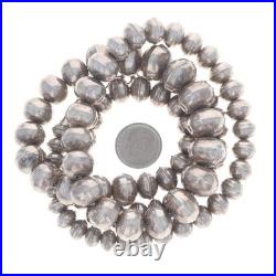 Native American Navajo Vintage Graduated Bead Strand Necklace 30 Sterling 925