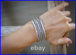 Native American Navajo Vintage Sterling Silver Cuff Bracelet