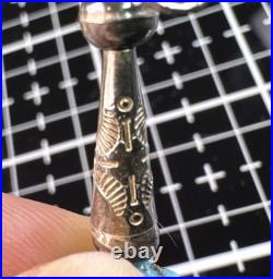 Native American Navajo Vintage Turqoise Beaded Necklace Sterling Silver Nugget