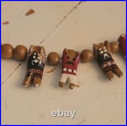 Native American Santo Domingo Kewa Wood Hand Carved Storyteller Necklace Vintage