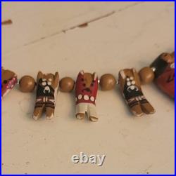 Native American Santo Domingo Kewa Wood Hand Carved Storyteller Necklace Vintage