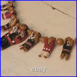 Native American Santo Domingo Kewa Wood Hand Carved Storyteller Necklace Vintage