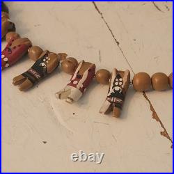Native American Santo Domingo Kewa Wood Hand Carved Storyteller Necklace Vintage