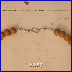 Native American Santo Domingo Kewa Wood Hand Carved Storyteller Necklace Vintage