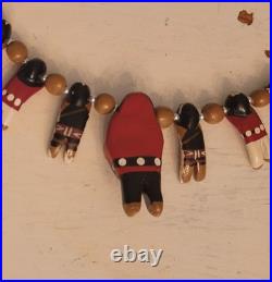 Native American Santo Domingo Kewa Wood Hand Carved Storyteller Necklace Vintage