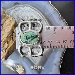 Native American Signed Vintage Silver Turquoise Sandcast Bracelet For Women